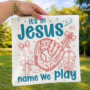Its In Jesus Name We Play SVG: Christian Baseball Mom Shirt Design (Digital Download)
