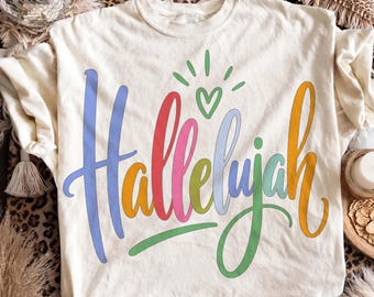 Christian Png, Hallelujah Png, Rainbow Faith Png, Praise Graphic, Jesus Png, Religious Png, Worship Shirt, Trending Png, Dtf Digital