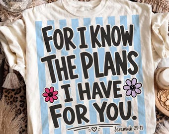 Christian Png, Jeremiah 29 11 Png, I Know The Plans Png, Preppy Christian Png, Retro Faith Png, Trending Png, Dtf Digital Files, Jesus Png