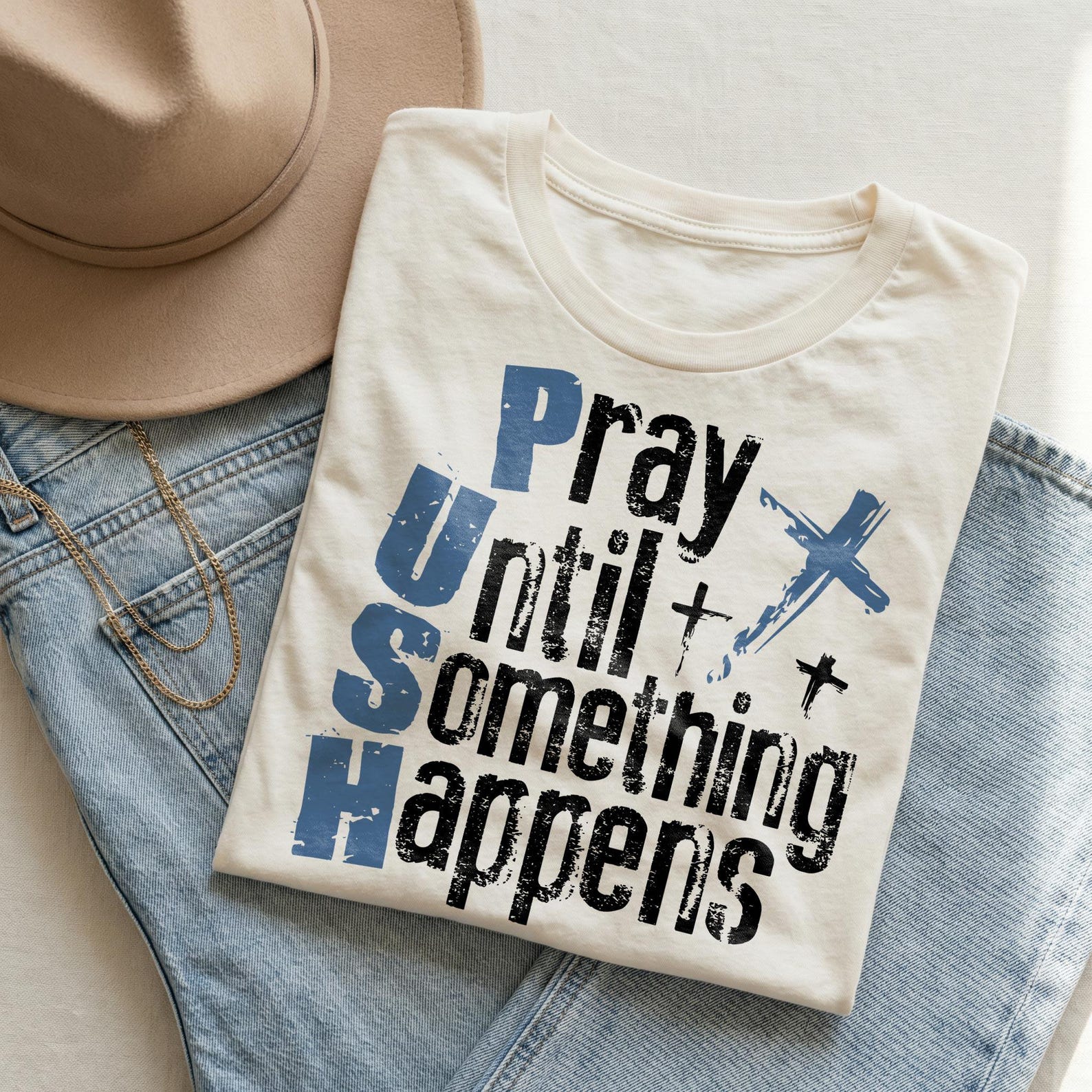 Pray Until Something Happens SVG: Bible Verse Shirt, Christian Png ...