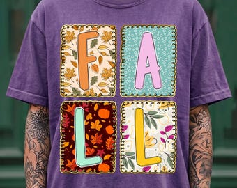 Fall Png, Fall Patchwork Png, Autumn Leaves Shirt, Vintage Fall Png, Fall Vibes Png, Pumpkin Png, Autumn Png, Trending Png, Dtf Digital