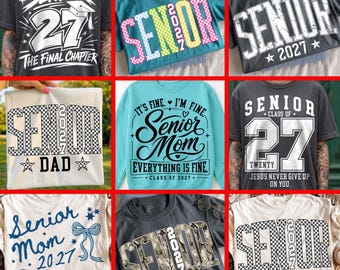 Senior 2027 Png Bundle, Class Of 2027 Png, Senior Mom 2027 Png, Senior Dad Png, Graduation Bundle Png, Senior Tee, Trending Png, Dtf Digital