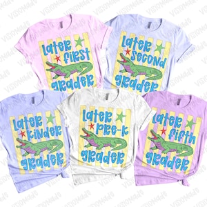 Later Gator SVG Bundle: Letzter Schultag PNG, Kinder Shirt Design (Digitaler Download)