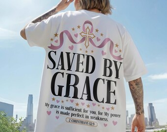 Christian Png, Saved By Grace Png, Inspirational Png, Breast Cancer Png, Faith Png, Religious Png, Jesus Png, Trending Png, Dtf Digital