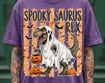 Halloween Png, Spooky Saurus Rex Png, Dinosaur Halloween Png, Ghost T-Rex Shirt, Spooky Season Png, Trending Png, Dtf Digital, Funny Png