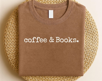 Koffie en boeken SVG: minimalistisch lezerontwerp (digitale download)