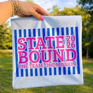 Diseño de camiseta para el día del partido del campeonato State Bound 2026 SVG, Lucha libre PNG (descarga digital)