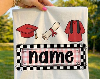 Graduation Trio PNG: Custom Name For Boy and Girl Design, Kids Graduation Shirt (Digital Download)