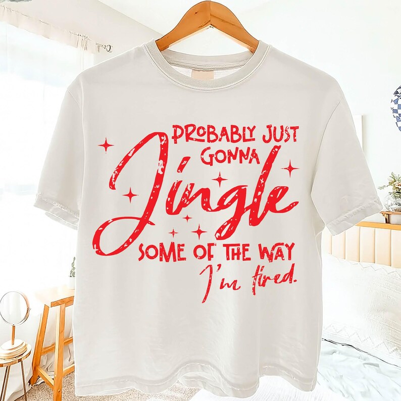 Sweat-shirt De Noël Pour Femmes - Imprimé 'Probably Just Gonna Jingle' - Manches Longues, Col Rond