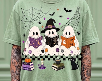Reading Ghost Png, Spooky Book Club Png, Halloween Reader Shirt, Spooky Season Png, Cute Ghost Png, Spooky Png, Trending Png, Dtf Digital
