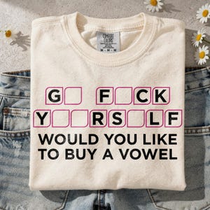 PNG sarcástico, Compre um PNG de vogal, Gráfico de quebra-cabeça de programa de jogos, Camiseta com humor adulto grosseiro, Camiseta retrô com meme atrevido, PNG em alta, Arquivos digitais DTF