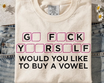 Sarkastische PNG-Datei, PNG-Datei „Vokal kaufen“, Grafik für ein Spielshow-Rätsel, T-Shirt mit frechem Erwachsenenhumor, Retro-T-Shirt mit frechem Meme, Trend-PNG-Datei, DTF-Dateien