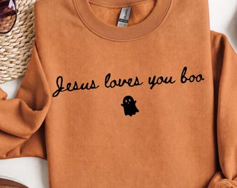 Christian Png, Jesus Loves You Boo Png, Christian Halloween Png, Cute Ghost Shirt Png, Spooky Christian, Fall Faith Shirt, DTF Digital File