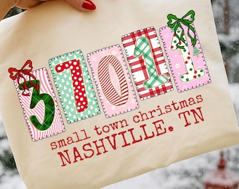 Custom Christmas Png, Custom Christmas Zip Code Png, Custom City Name Png, Small Town Christmas, Holiday Png, Trending Png, Dtf Digital