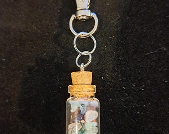Chakra Healing Crystal Clip: aventurijn, granaat, kwarts, blauwe topaas
