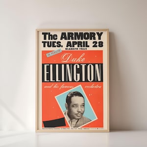 Jazz Poster Duke Ellington Vintage Print Wall Art Home Decor