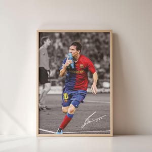 Messi Poster Barcelona Frameless Personalized Wall Art Poster Photos for Living Room Home Decor
