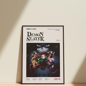 Demon Slayer Poster Anime Poster Und Drucke Demon Slayer Leinwand Kunst Jujutsu Kaisen Hunter x Hunter Manga Wandmalerei Für Wohnzimmer