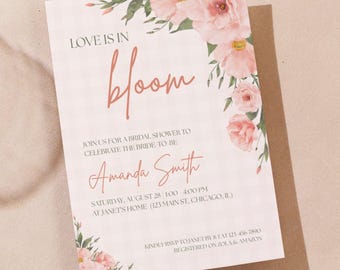 Floral Bridal Shower Invitation: Spring Garden Theme (Editable Canva Template)