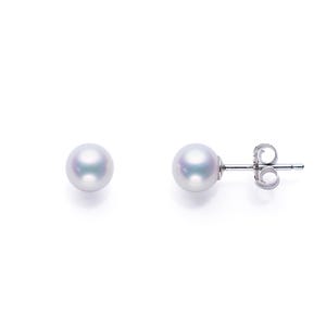 Classic White Pearl Stud Earrings – 925 Silver / 10K / 14K Gold, 5–6mm Freshwater Pearl, Hypoallergenic