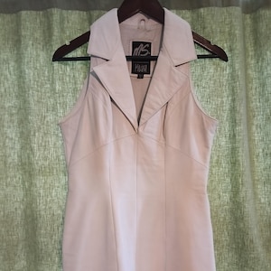 Ms. Maxima Vintage 1970-80s White Leather Mini Dress