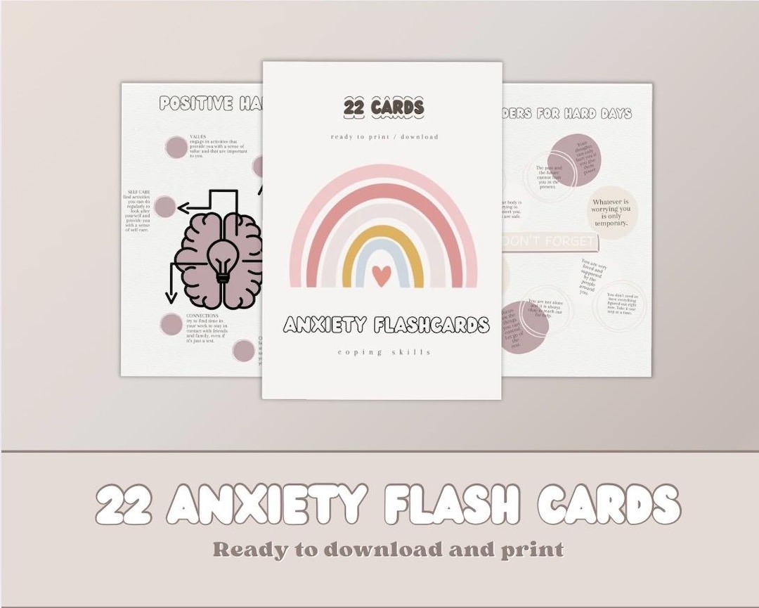 22 Anxiety Flash Cards to Download & Print - Etsy