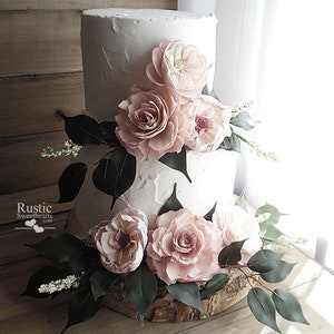 Set of 6 Loose Soft Sola Flowers with Artificial Loose Greenery