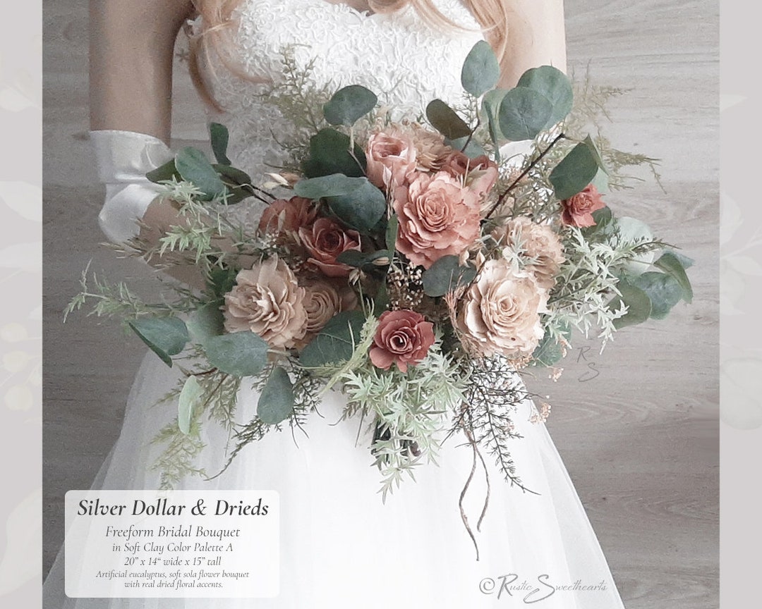 Silver Ice Winter Wedding Bouquet - Amore – Dried Flowers Forever