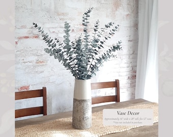 Vase Decor Centerpiece | Faux Lavender, Spiral Eucalyptus, Dusty Miller Arrangement | Florals Lifelike Hosting Farmhouse Home Table Accent