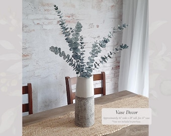 Vase Decor Centerpiece | Faux Lavender, Spiral Eucalyptus, Dusty Miller Arrangement | Florals Lifelike Hosting Farmhouse Home Table Accent