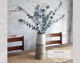 Vase Decor Centerpiece | Faux Lavender, Spiral Eucalyptus, Dusty Miller Arrangement | Florals Lifelike Hosting Farmhouse Home Table Accent