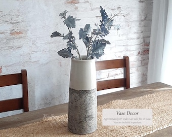 Vase Decor Centerpiece | Faux Lavender, Spiral Eucalyptus, Dusty Miller Arrangement | Florals Lifelike Hosting Farmhouse Home Table Accent