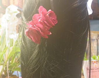 Madhuri Gopi's Wig Custom handmade for Radharani, straight, 16 1/2 inches head circumference, 22 inches long. #53
