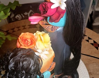 Madhuri Gopi's Wig Custom handmade for Sri RadhaKrishna, softwave-curly, 2 3/4-3in, 4 1/4in headscircum,up to 14in-3, 3 1/2in long. #56
