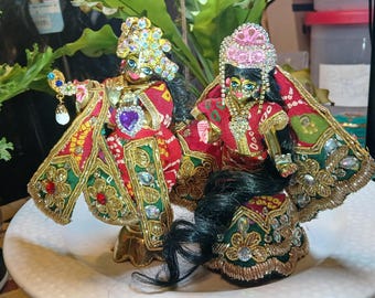 MadhuriGopiMari Gottheiten ~ Gekleidet Radha-Krishna Gottheiten bringen schöne Vrindavan zu Ihnen nach Hause vibrierende göttlichen Charme. #14