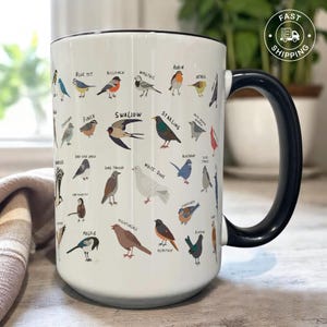 Bird Mug, Bird Watcher Gift,Birdwatching Mug, Coffee Mug, Bird Lover Gift,Nature Lover Gift, Bird Art, Bird Gifts, Gift for Him, Ceramic Mug