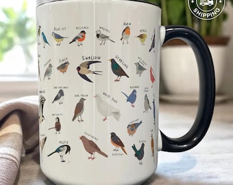Bird Mug, Bird Watcher Gift,Birdwatching Mug, Coffee Mug, Bird Lover Gift,Nature Lover Gift, Bird Art, Bird Gifts, Gift for Him, Ceramic Mug