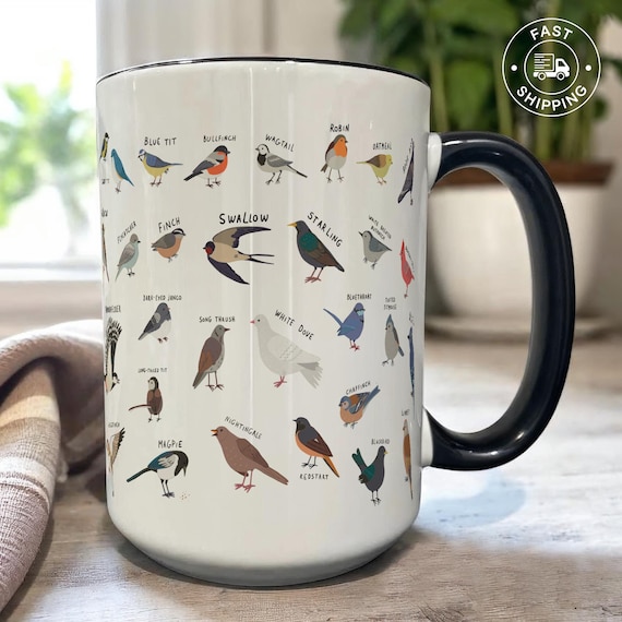 Bird Mug, Bird Watcher Gift,Birdwatching Mug, Coffee Mug, Bird Lover Gift,Nature Lover Gift, Bird Art, Bird Gifts, Gift for Him, Ceramic Mug