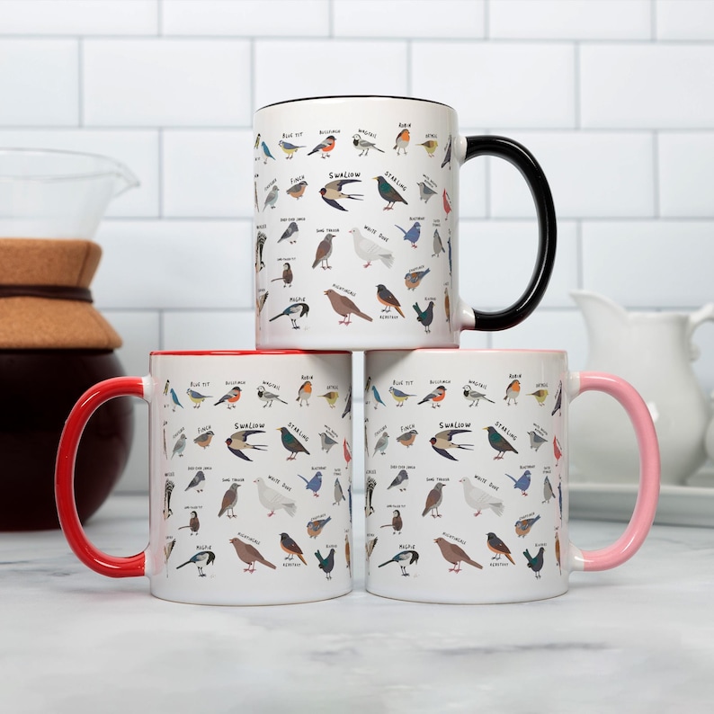 Bird Mug, Bird Watcher Gift,Birdwatching Mug, Coffee Mug, Bird Lover Gift,Nature Lover Gift, Bird Art, Bird Gifts, Gift for Him, Ceramic Mug bild 3