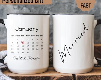 Personalized Mr Mrs Mug, Newly Wed Gifts,Mr and Mrs Mug, Engagement Gifts, Just Married Mug, Wedding Date Mugs, Personalized Mug, Couple Mug