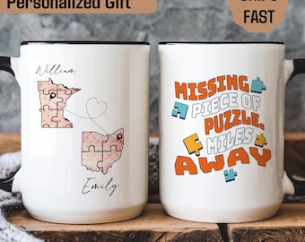 Custom Two State Mug , Personalized Long Distance Friend Gift for Best Friend, State To State Mug, Friendship Mug, Long Distance Mug