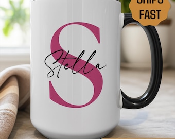 Monogram Initial Name Mug, Customizable Name Mug, Initial Mug, Personalized Mug, Custom Letter Mug, Personalized Name Cup, Name Coffee Mug