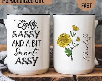 Funny 80th Birthday Mug, Custom 80th Birthday Mug for Grandma, 80th Birthday Gifts, Eighty Birthday Gifts, Personalized Mimi Gigi Gift