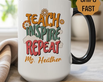 Custom Teacher Mug, Custom Teacher Coffee Mug, Personalized Teacher Cup, Teacher Gift for Her, Teacher Gifts, Teacher Appreciation Gift
