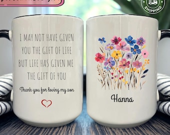 Daughter In Law Gift From Mother In Law, Custom Daughter In Law Mug, Future Daughter In Law Mug Gift, Floral Mug Gift for Daughter In Law