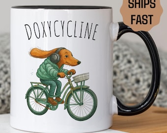 Funny Pharmacist Mug, Pharmacist Gift, Pharmacy Tech Gifts, Funny Dachshund Mug for  Pharmacist, Doxycycline Mug, Wiener Mug Gift for Her