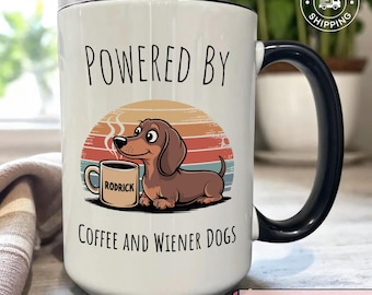Custom Dachshund Mug, Personalized  Dachshund Coffee Mug, Doxie Wiener Dachshund Gift, Funny Gift Idea for Dachshund Lovers,  Wiener Mug