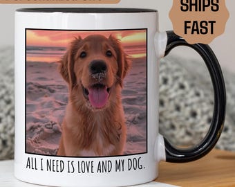 Personalized Dog Picture Mug with Text , Custom Photo Mug Gifts for Dog Lovers, Personalized Mug, Birthday Gift, Pet Loss Gift, Dog Mug
