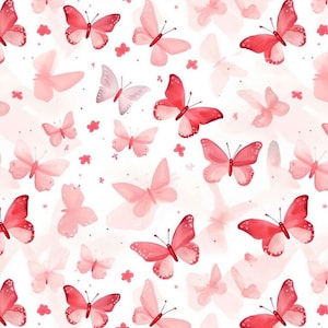 Roter Farbverlauf Schmetterlingsstoff-Schmetterling Floral aus reiner Baumwolle Stoff-Kauf von einem halben Hof