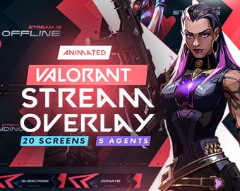 Animiertes Stream-Overlay im Valorant-Stil